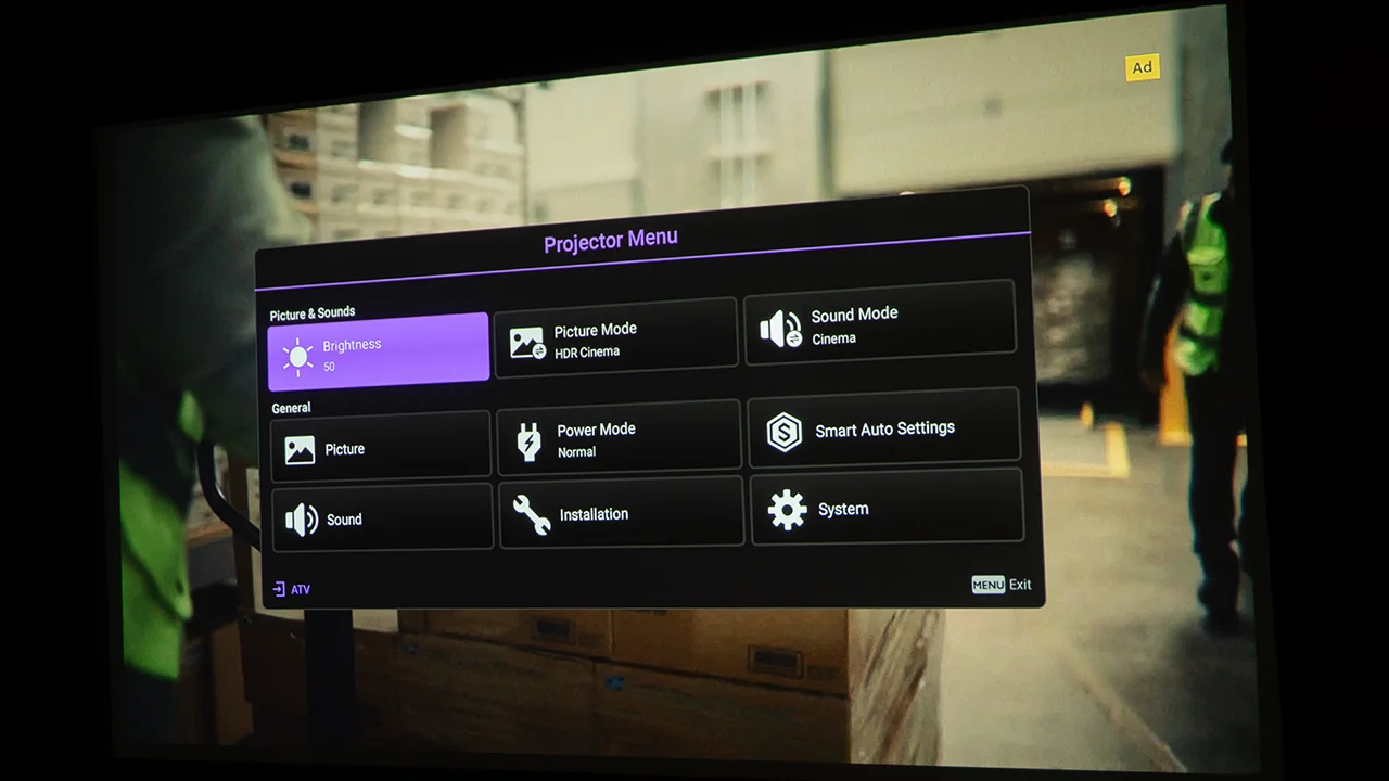Benq Gp100A Menus - Projector Reviews - Image